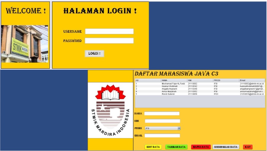 CRUD Daftar Mahasiswa (Java)